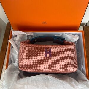 Hermes Red and Blue Mini Clutch Bag